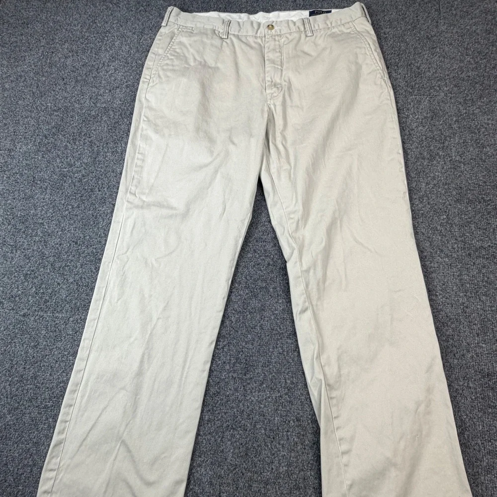 Polo Ralph Lauren Mens Classic Fit Chino Pants Tan Khaki 36x32 Cotton Trousers